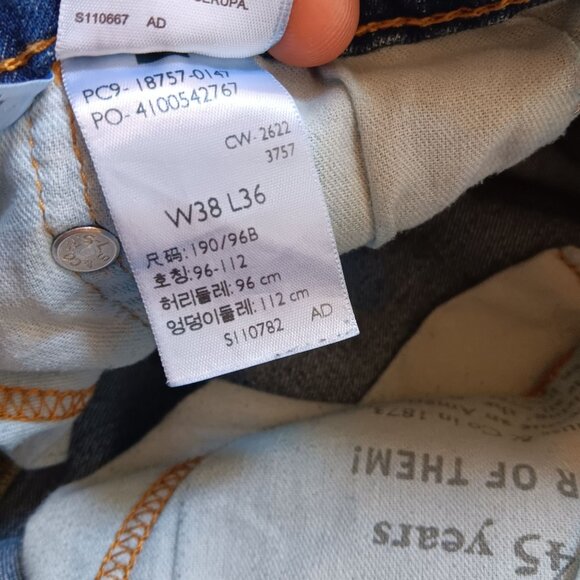 38x36 Levis 541 Vintage Blue Denim Jeans Strtch Relaxed Fit Straight Leg Mens - Picture 4 of 9